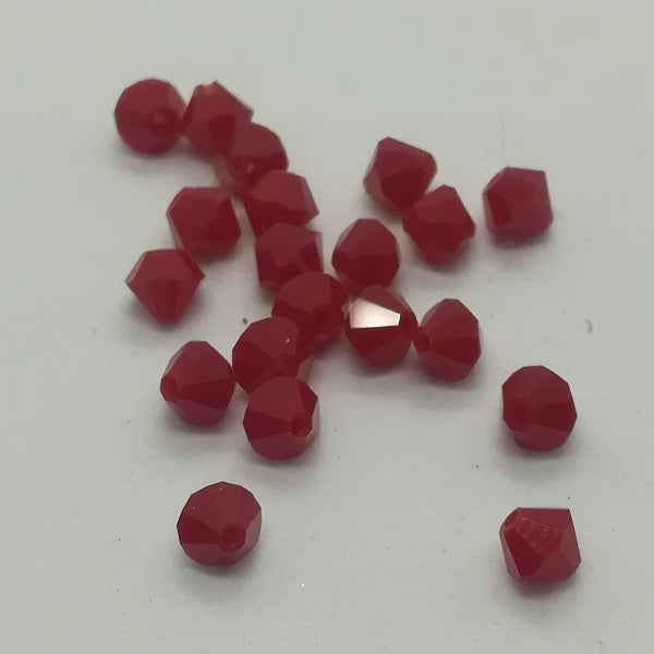 Swarovski - Cristalli bi-cono 4 mm - Dark Red Coral (10 pz)