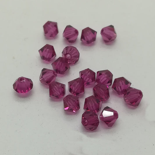 Swarovski - Cristalli bi-cono 4 mm - Fuchsia (10 pz)