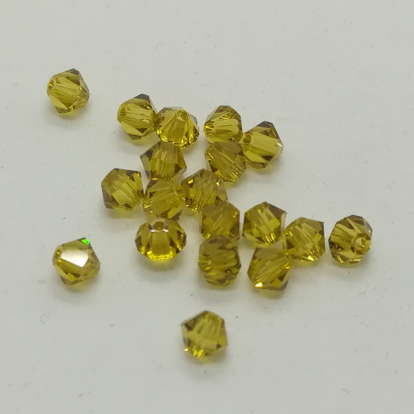 Swarovski - Cristalli bi-cono 4 mm - Lime (10 pz)