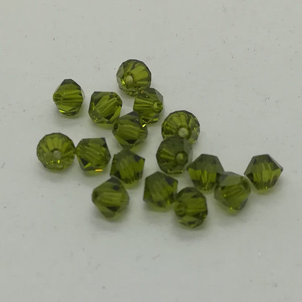 Swarovski - Cristalli bi-cono 4 mm - Olivine (10 pz)