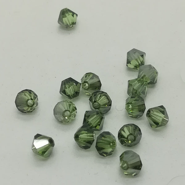 Swarovski - Cristalli bi-cono 4 mm - Peridot Satin (10 pz)