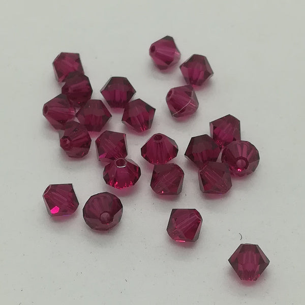 Swarovski - Cristalli bi-cono 4 mm - Ruby (10 pz)