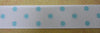 Nastro Gros Grain "Pois" - Cielo su fondo Bianco (A11147)
