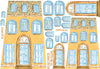 Carta di Riso per coppi - DFS056 - Casa gialla persiane azzurre