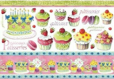 Stamperia carta di riso per Découpage motivo Patisseries