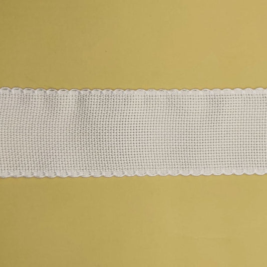 Bordo Aida rifinito con smerlo semplice H 5 cm - Bianco