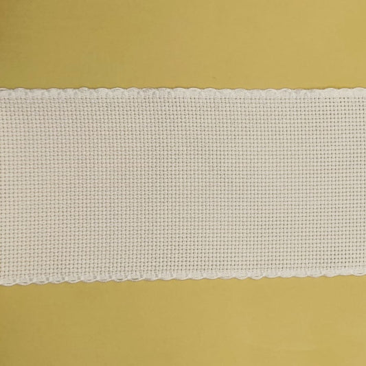 Bordo Aida con rifinitura semplice H 8,5 cm - Bianco