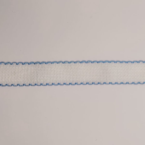 Bordo Aida smerlato semplice - H cm 3 - Azzurro (m. 2,45)
