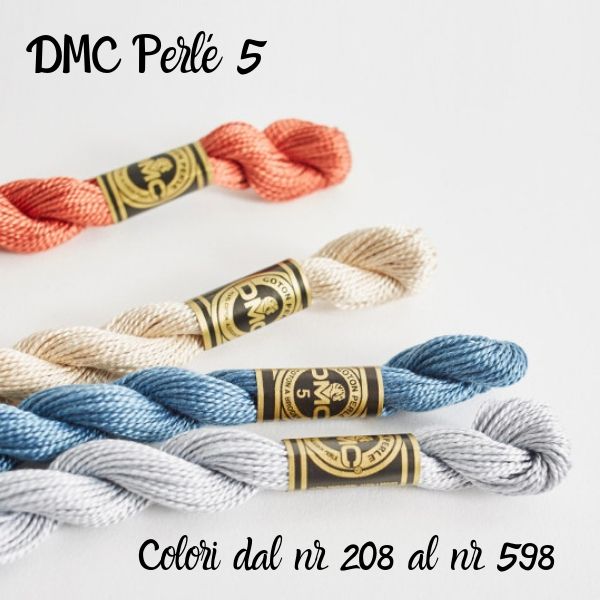 DMC Perlé 5 - Matassina 25 metri (5 gr.) - Colori dal nr 208 al nr 598