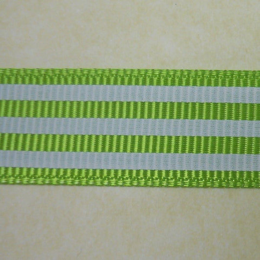 Nastro Gros Grain "Righe" - Verde acido e Bianco (A10168) - La Bottega delle Idee - Rimini