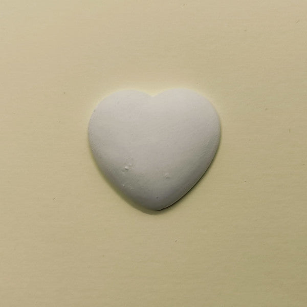 Cuore liscio in gesso bianco per confezione bomboniere