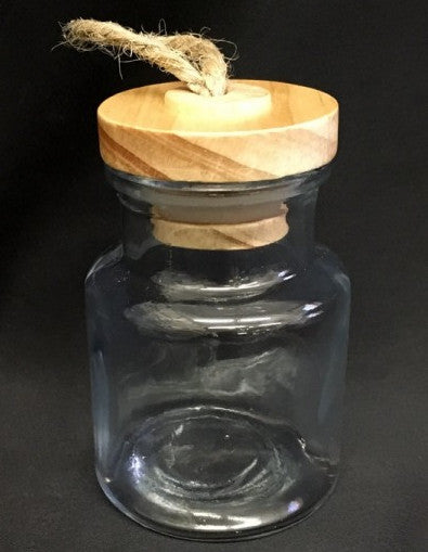 Barattolo in vetro con tappo in legno (H3031)