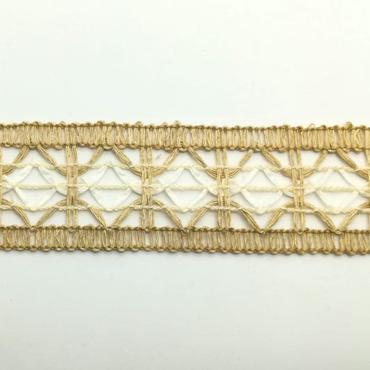 Nastro "Natura 2" Avorio e Avana - H 30 mm