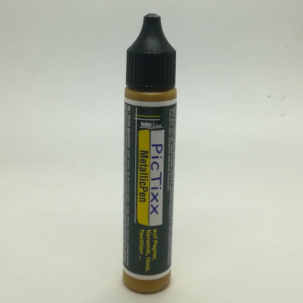 Kreul PicTixx Metallic Pen Oro - colore metallico in rilievo per decorare tutte le superfici , tessuti compresi