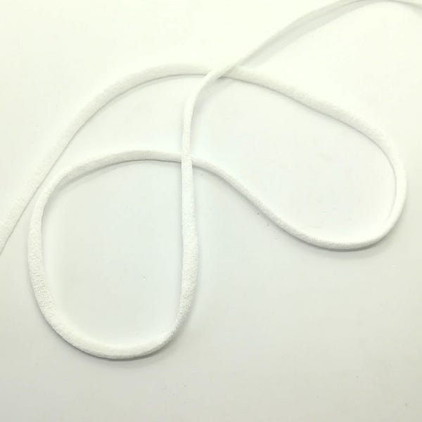 Elastico morbido - tubolare 5 mm - bianco