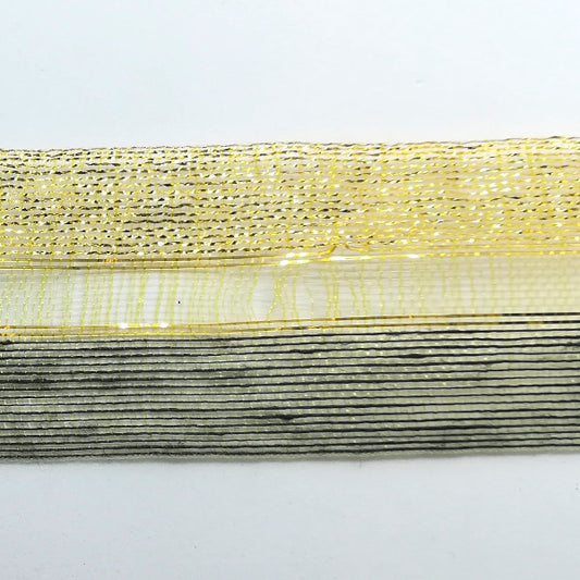 Nastro "Trasparenze" Verde e Oro - H 40 mm