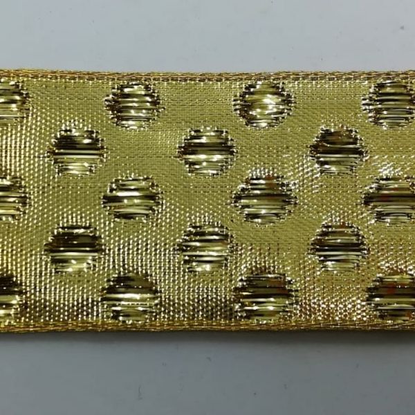 Nastro Oro metallico effetto pois - H 40 mm
