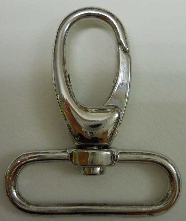Moschettone metallo lucido con anella 40 mm