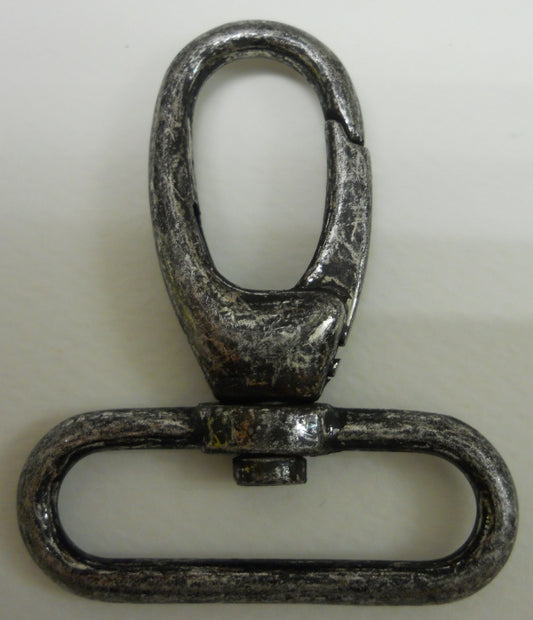 Moschettone in metallo brunito con anella 40 mm