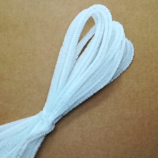 Confezione 10 scovolini in ciniglia Lunghezza 50 cm e diametro 8 mm - colore bianco