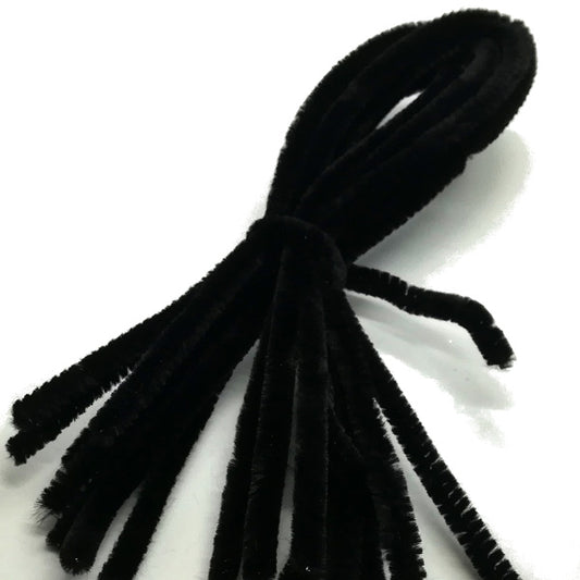 Confezione 10 scovolini in ciniglia Lunghezza 50 cm e diametro 8 mm - colore nero