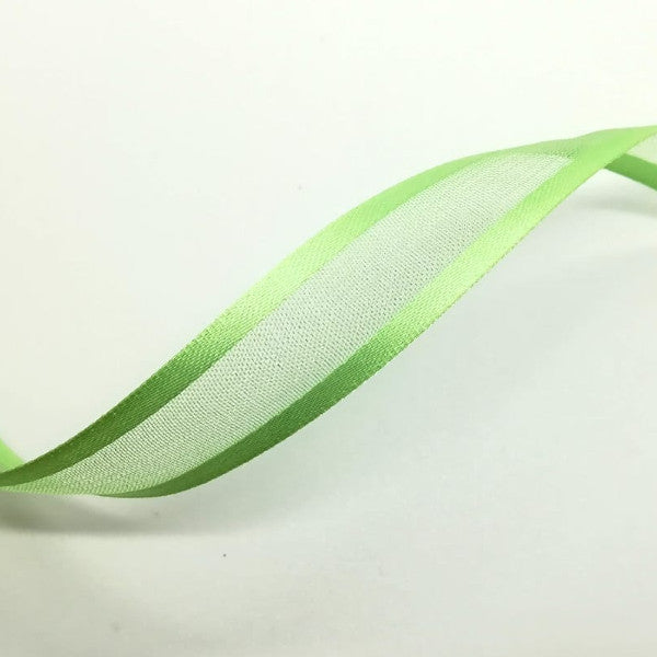 Nastro raso e organza Verde H 15 mm