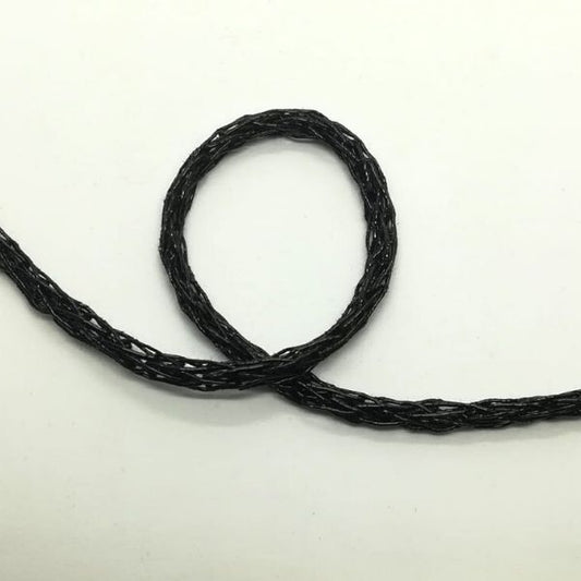 Cordoncino tubolare nero metallico diametro 7 mm