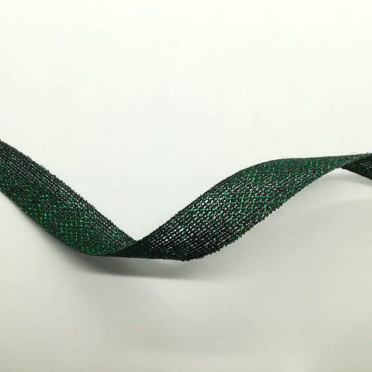 Nastro juta Lamé verde Natale - H 15 mm