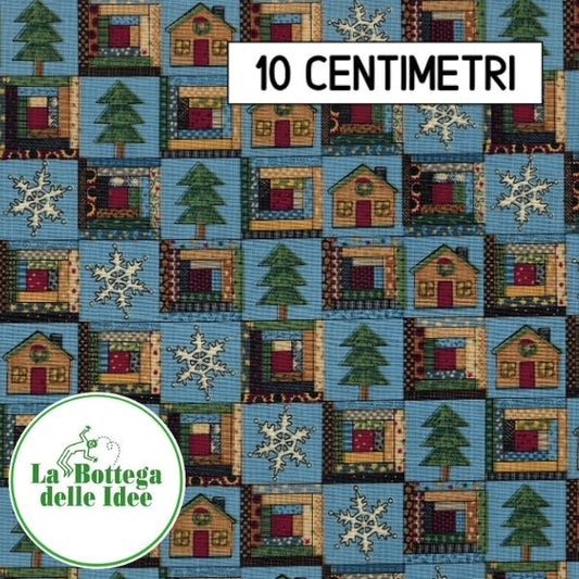 Tessuto americano 100% cotone - Fantasia "Log Cabin"