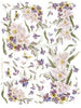 Carta Découpage Serie 8 - Cod. 087bis - Orchidee bianche e Viole