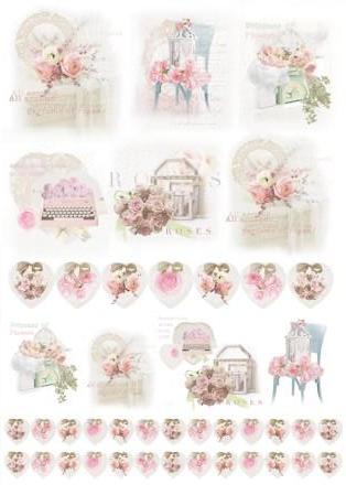 Silk Print Paper 269 - Shabby Roses - La Bottega delle Idee - Rimini