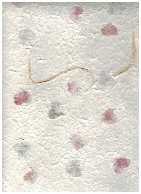 Carta di Gelso con inserti floreali - Foglie colorate (A05)
