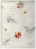 Carta di Gelso con inserti floreali - Fiori Arancio e Foglie (A09B)