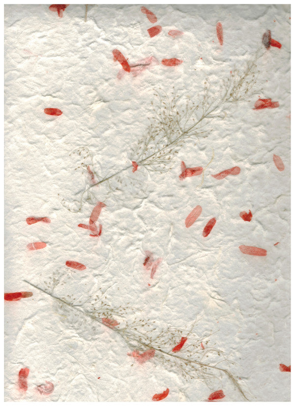 Carta di Gelso con inserti floreali - Petali Arancioni (SG14)