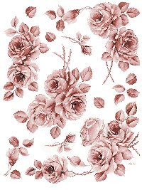 Decomania - Rose monocromatiche rosa grandi