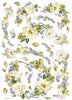 Carta Découpage Evasioni - Cod. S1234 - Rose Bianche e Fiori Blu 2