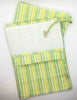 Sacca Neonato/Asilo ( 35 cm x H 42 cm) Tessuto Riga Verde/Giallo