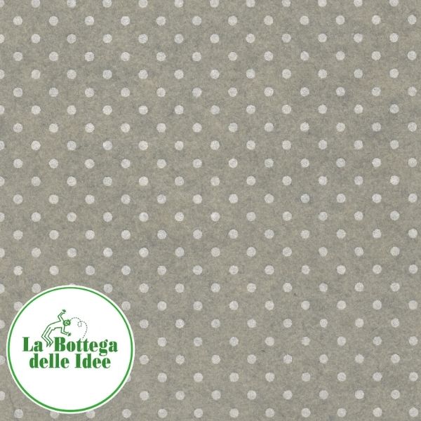 Pannolenci a pois bianchi su fondo beige - Spessore 1 mm - Formato 40 cm x 30 cm