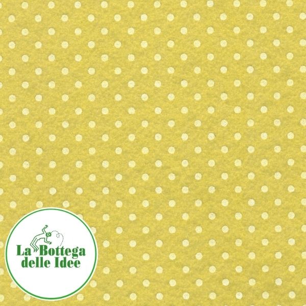 Pannolenci a pois bianchi su fondo giallo vivo - Spessore 1 mm - Formato 40 cm x 30 cm