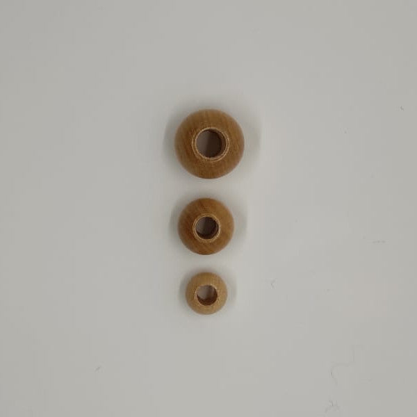 Macramé - Perle di legno con foro grande (3 misure)