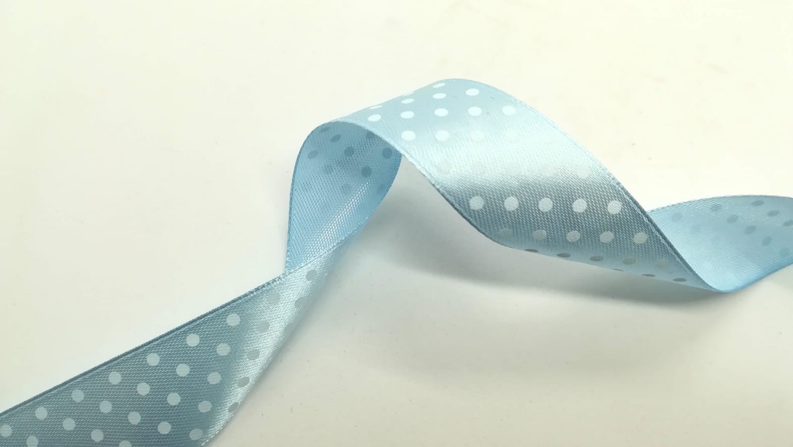 Nastro "Pois" celeste  pois bianchi 25 mm