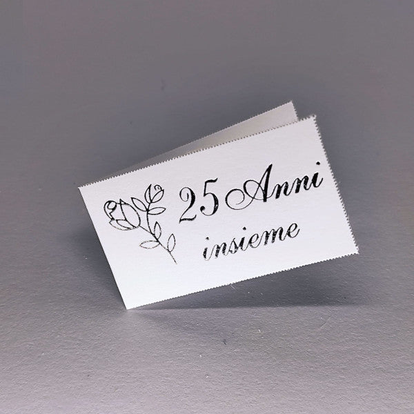 Bigliettini per bomboniere anniversario nozze d'argento