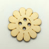 Bottone a fiore in legno naturale (4 misure)