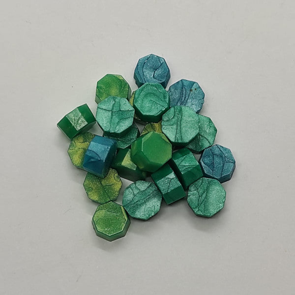 Ceralacca per timbri in perle - confezione da 20 - Mix Verde