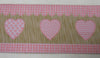 Nastro "Coeurs" rosa e avana H 32 mm