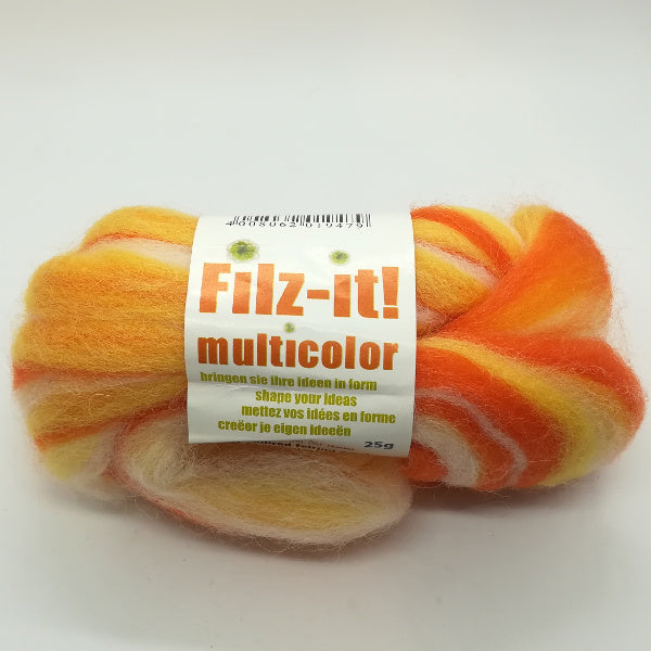 Filz-it! Lana da infeltrimento multicolor Bianco/Giallo/Arancio