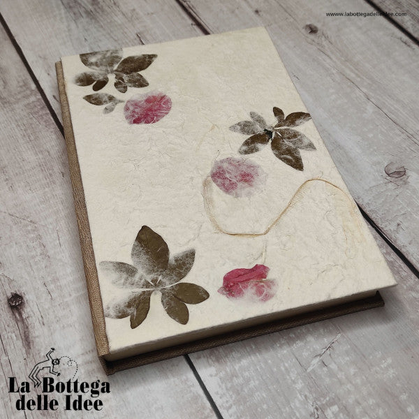 Agenda annuale grande "Petali Rosa e Foglie"