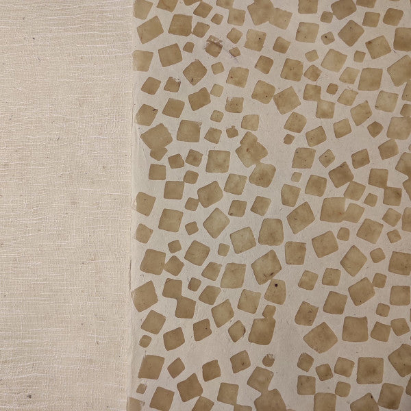 Album foto con carta Lokta Batik "nepal natural" e dorso in Lokta Wax Cotton avorio