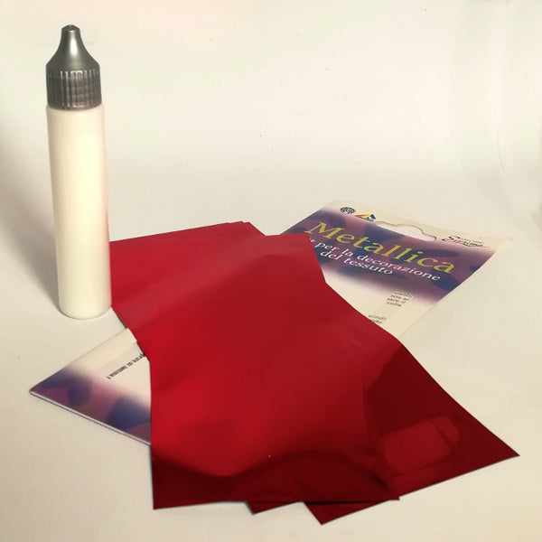 Ferrario - Metallica - Kit per la decorazione del tessuto - Rosso
