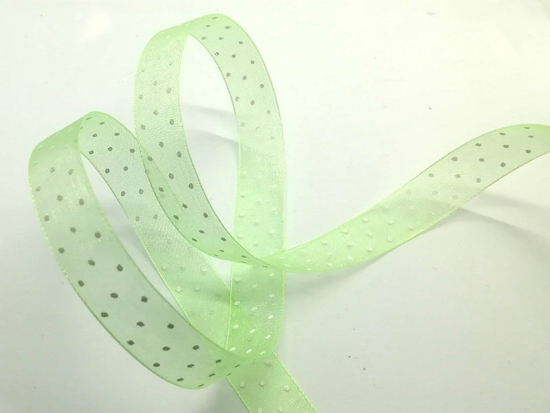 Nastro in Organza Pois Bianco su fondo Verde chiaro – La Bottega delle  Idee - Rimini